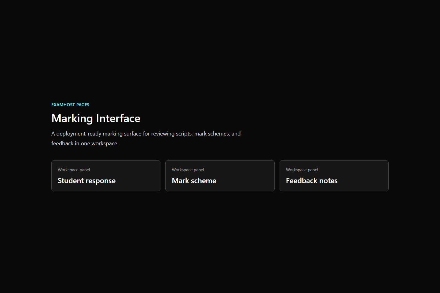 Marking interface deployed screenshot